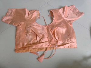 Peach Embroidered Saree