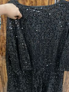 Sequin Embellished Black Shrug