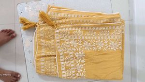 Mustard Floral Print Dupatta
