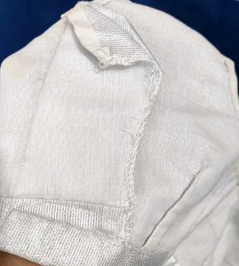 Silver Shimmer Stitched Blouse🤍 Full Margin