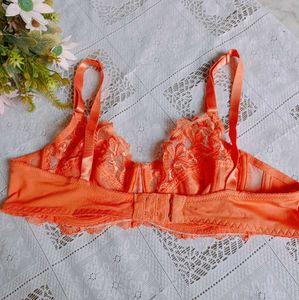 Coral Lace Bra