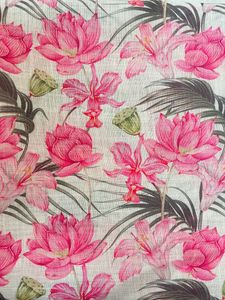 Digital Print Cotton Linen Blend Fabric