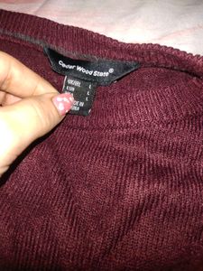Striped Maroon Sweater Light Winter