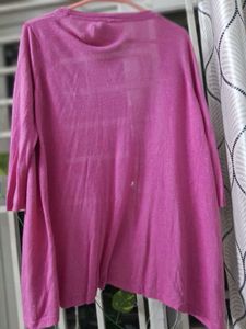 Pink Open Front Cardigan