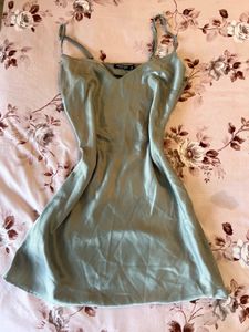 Teal silk Dress