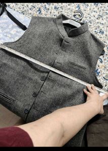 Men&#39;s Grey Sleeveless Nehru Jacket