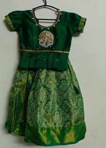 Beautiful Green Silk Top And Skirt