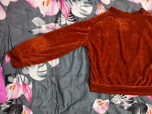 Rust Velvet Crop Top