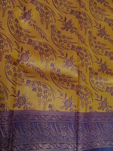 New Mustard Yellow And Wine Wedding Silk Saree