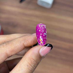 Pink Floral Nails For Party 🎉