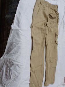 Kids Beige Cargo Pants
