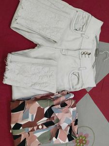 Floral Embroidered High-Waisted Jeans