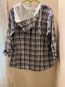 Plaid Hooded Shirt