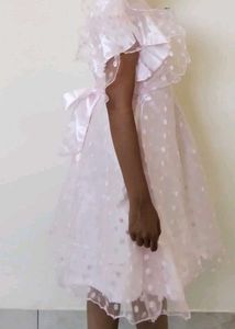 Pink Polka Dot Party Dress for Teen Girls
