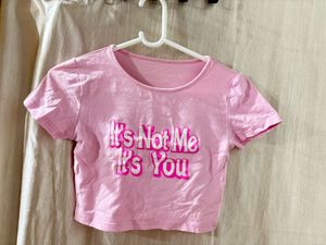 Pink Graphic Crop Top