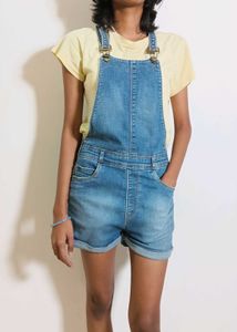 Denim Dungaree Shorts