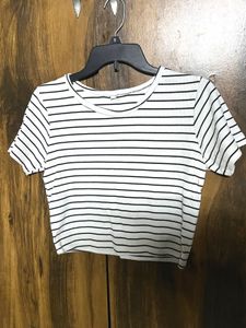 Striped White Tee