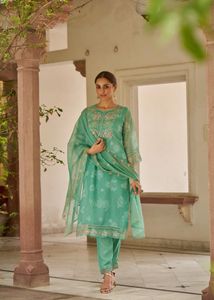 Mint Green Embroidered Salwar Kameez