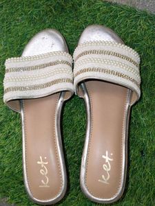 Ket. Pearl Beaded Slides - Size 38