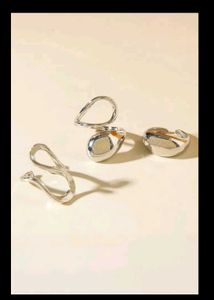 Silver Abstract ring stack