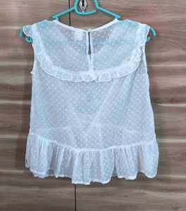 White Chiffon Top For Young Girls (13-14yrs)