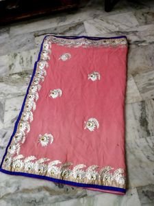 Cute Pink Georgette Saree 💕