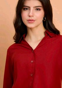 Burgundy Button-Down Shirt