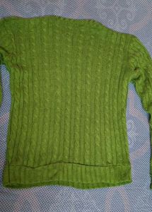 Green Cable Knit Sweater