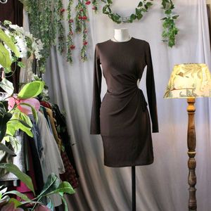 Brown Cutout Mini Dress