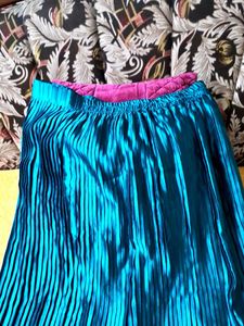 Blue Pleated Skirt