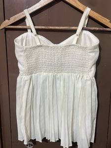 White Pleated Cami Top