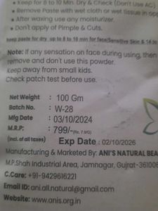 Anis Turmeric Facial Wax