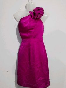 ONE SHOULDER SILK DRESS