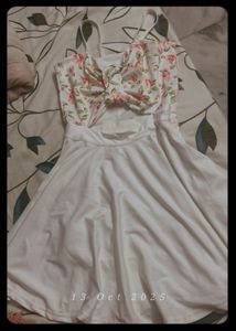 Floral Cutout Skater Dress