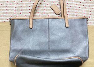 coach park metro baby blue tote purse