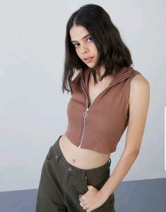 Nuon Taupe Ribbed Tshirt