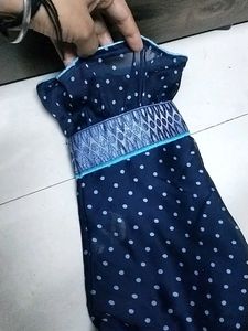 Blue Saree With Designer Blouse