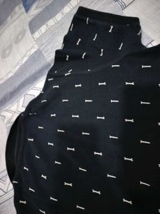 Black Printed polo T-Shirt