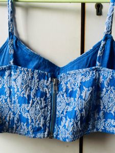 Blue Strap Crop Top 🦋