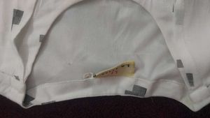 Peach Pink Straight Kurti and White coat model top