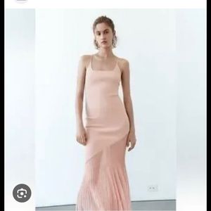 Zara Pleated Mermaid Knit Dress