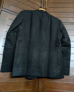 Men Striped Black Suit Blazer
