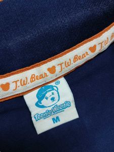 Teenie Weenie Women Blue Teddy Logo Polo T-shirt
