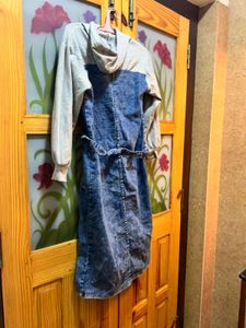 Denim Hoodie Dress