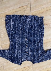 Set of 3 Cotton Bandhani Print Short kurti