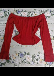 Red Off-Shoulder Top