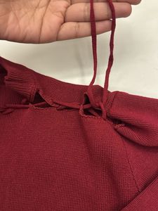 Handpicked Stylish Maroon Knit Top🍷