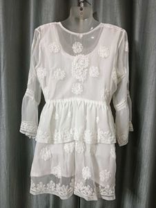 White embroidery Dress/Kurti ✨