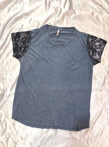 LOV Sequin Sleeved Top