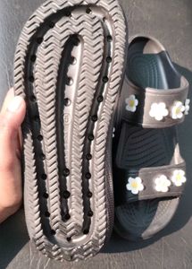 Floral Black Sandals wedges